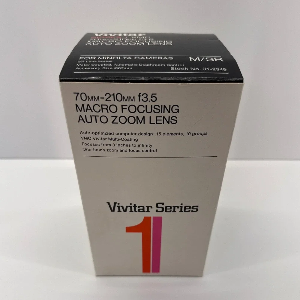 Vivitar Series 1 70-210mm f3.5 Macro Zoom Lens Minolta SR Mount Boxed 31-2349 - Picture 6 of 10